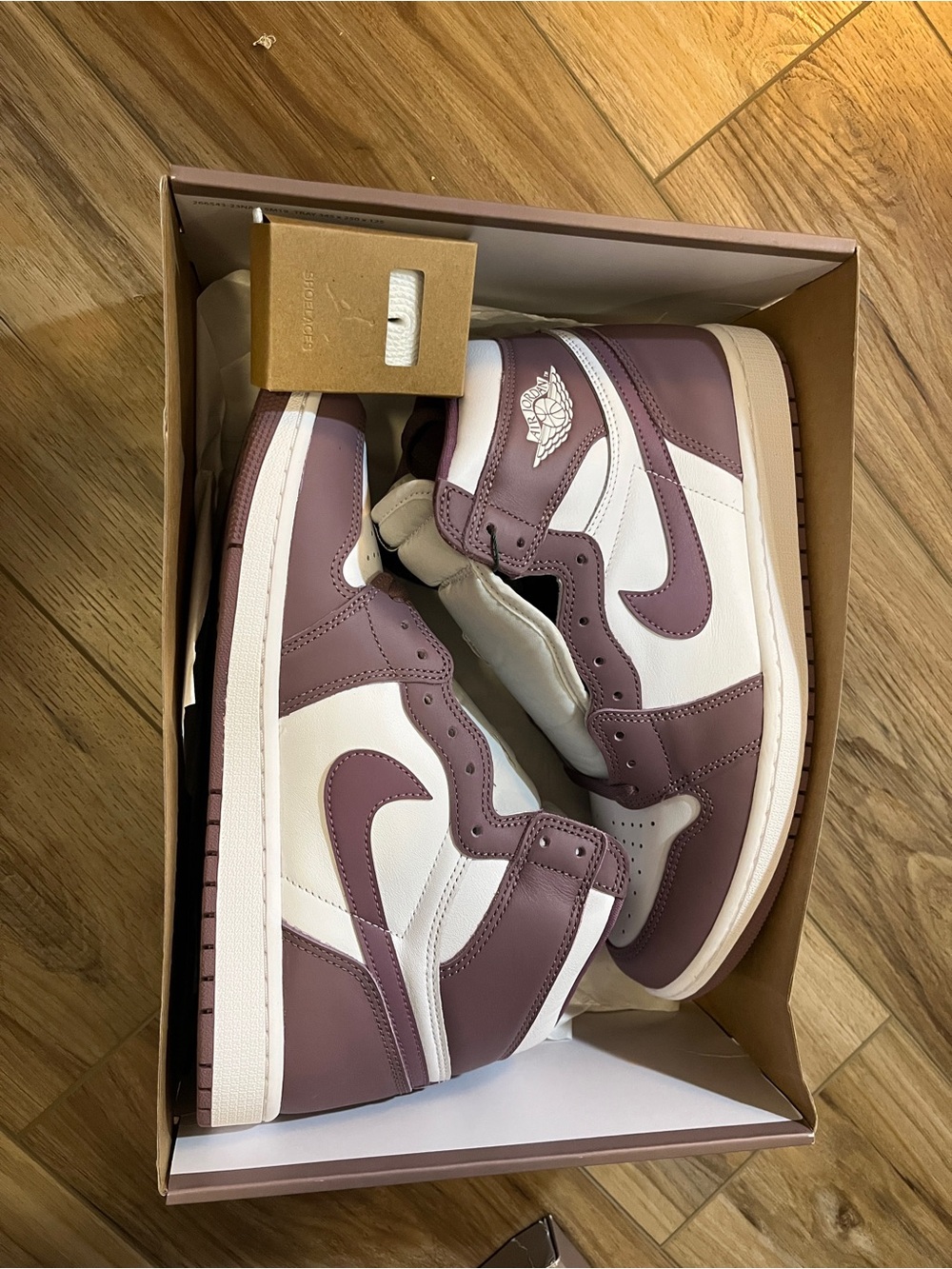 Nike Air Jordan 1 Mid White and Mauve Men's Sneakers